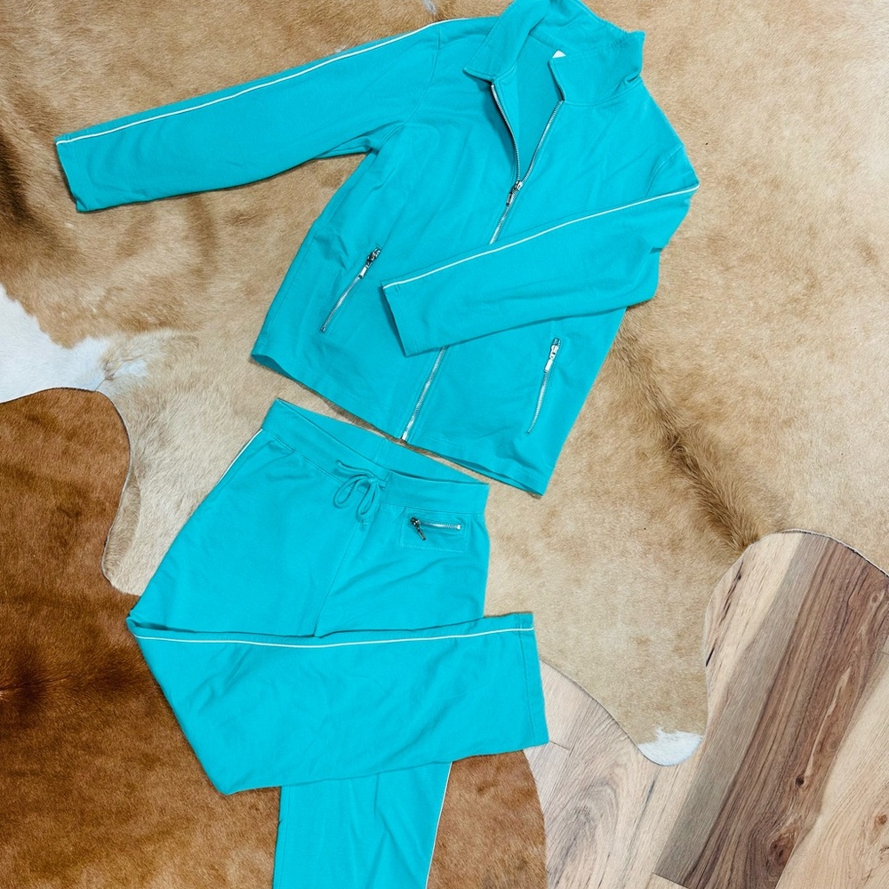 Velvet Kim Rogers 2 piece Tracksuit set with piping and zipper Y210 fashion